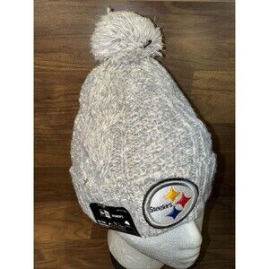 Pittsburgh Steelers Beanie Silver/gray Women’s Beanie NFL Pom Cuffed Glitter